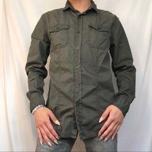 Cotton On Grey Pinstripe Button Up